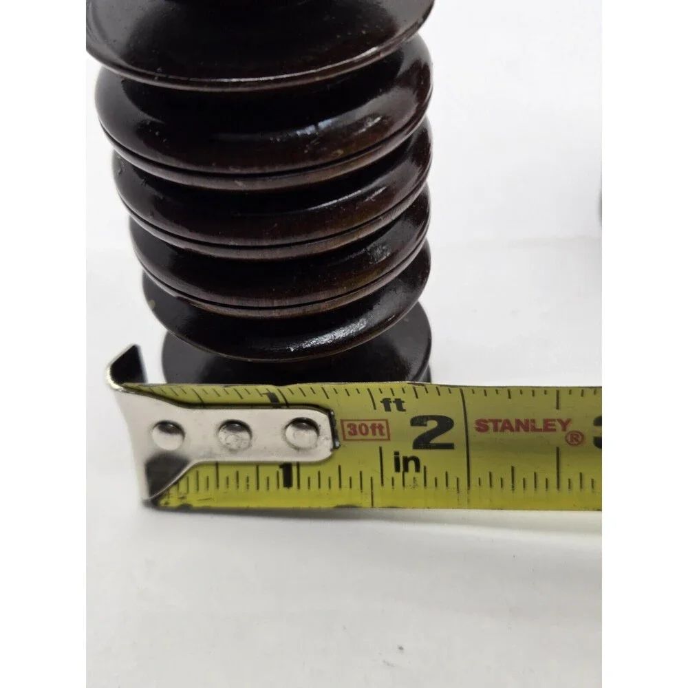 Antique Hand Made Turned Wood Gothic Style Wooden Candle Stick Holder Old World